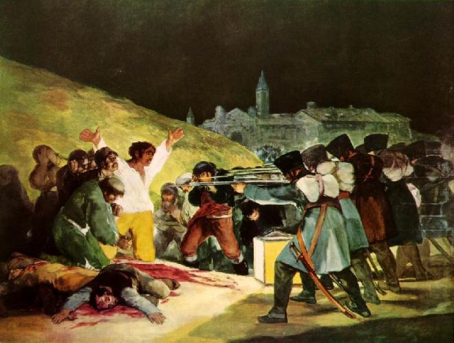 El 3 de mayo de 1808 los fusilamientos en la montaña del Príncipe Pío